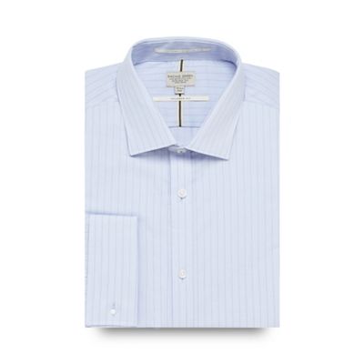 Big and tall blue striped tailored fit shirt